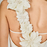 Flower Detail One Shoulder Knit Maxi Dress