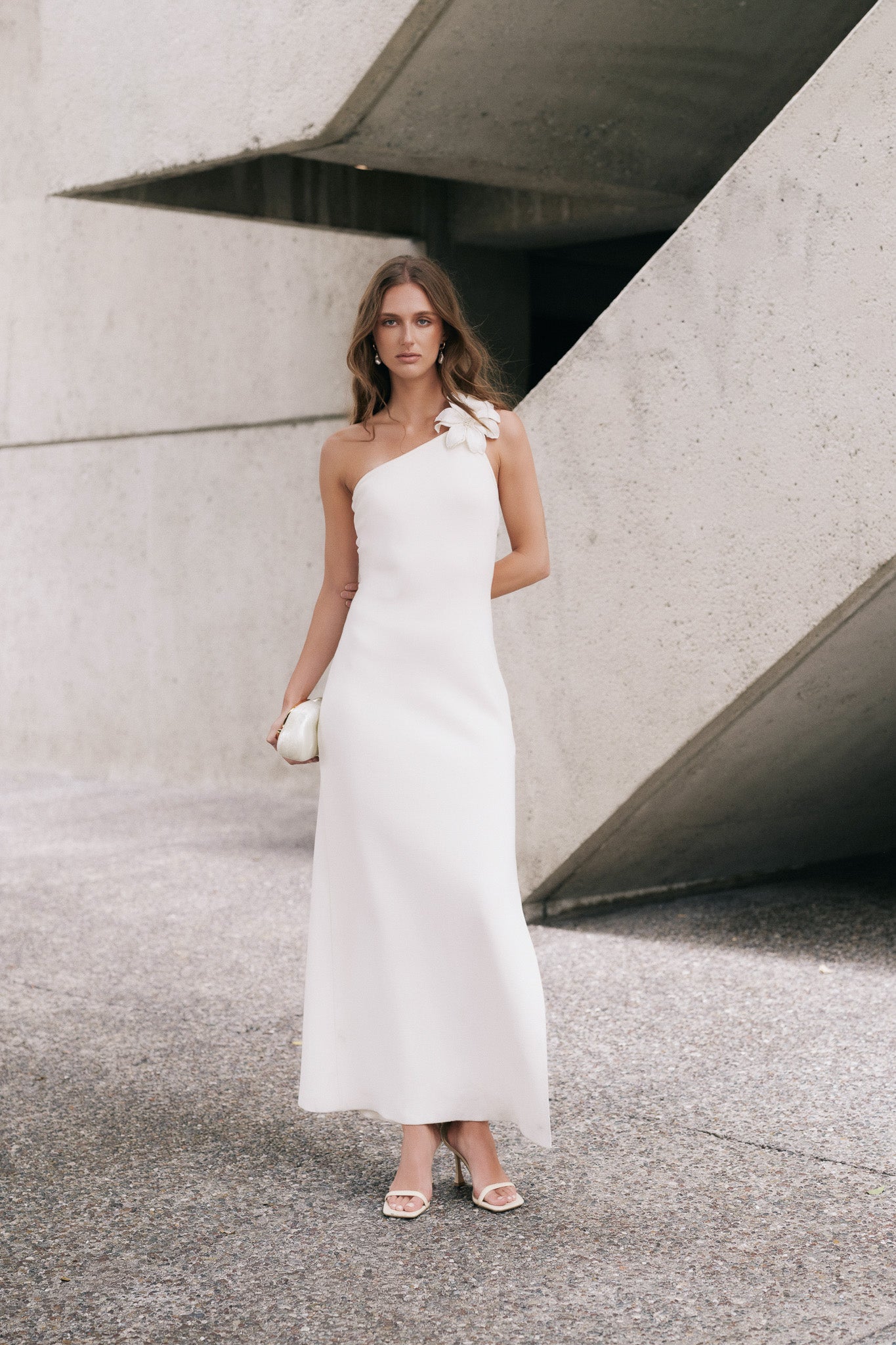 Flower Detail One Shoulder Knit Maxi Dress – Endless Rose