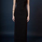 Neck Detail Fitted Maxi Dress