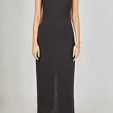 Neck Detail Fitted Maxi Dress