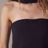 Neck Detail Fitted Maxi Dress
