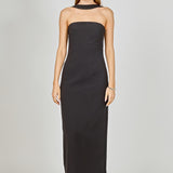 Neck Detail Fitted Maxi Dress