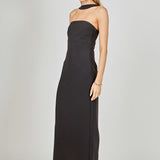 Neck Detail Fitted Maxi Dress