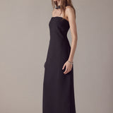 Neck Detail Fitted Maxi Dress