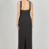 Neck Detail Fitted Maxi Dress