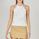 Flower Detail Halter Top