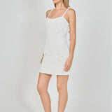 Crochet Flower Mini Dress