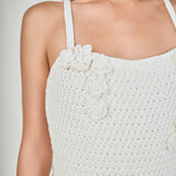 Crochet Flower Mini Dress