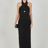 Stretchy Halter Neck Midi Dress