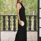 Stretchy Halter Neck Midi Dress