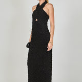 Stretchy Halter Neck Midi Dress