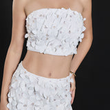 3D Floral Bandeau Top