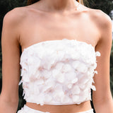 3D Floral Bandeau Top