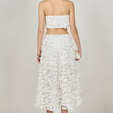 3D Floral Midi Skirt