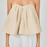 Strapless Pintuck Detail Top