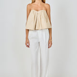 Strapless Pintuck Detail Top