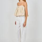 Strapless Pintuck Detail Top