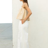 Strapless Pintuck Detail Top