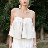Strapless Pintuck Detail Top