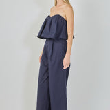 Strapless Pintuck Detail Jumpsuit