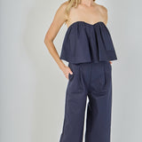 Strapless Pintuck Detail Jumpsuit