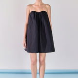 Strapless Pintuck Detail Mini Dress