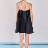 Strapless Pintuck Detail Mini Dress