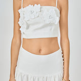 3D Floral Detail Sleeveless Top