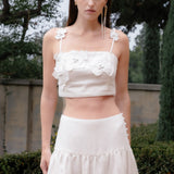 3D Floral Detail Sleeveless Top