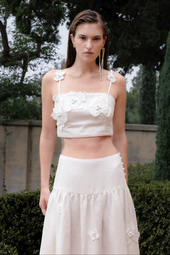 3D Floral Detail Sleeveless Top