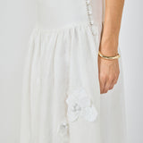 3D Floral Detail Midi Skirt
