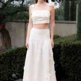 3D Floral Detail Midi Skirt