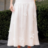 3D Floral Detail Midi Skirt