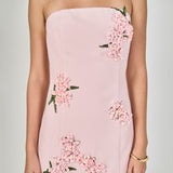 Strapless Flower Sequined Mini Dress