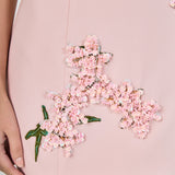 Strapless Flower Sequined Mini Dress