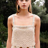 Embellished Crochet Top