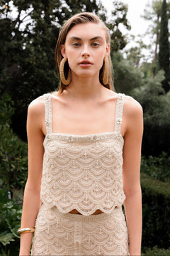 Embellished Crochet Top