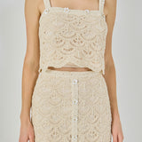 Embellished Crochet Top