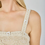 Embellished Crochet Top