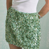 Sequined A-Line Mini Skirt