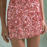 Sequined A-Line Mini Skirt
