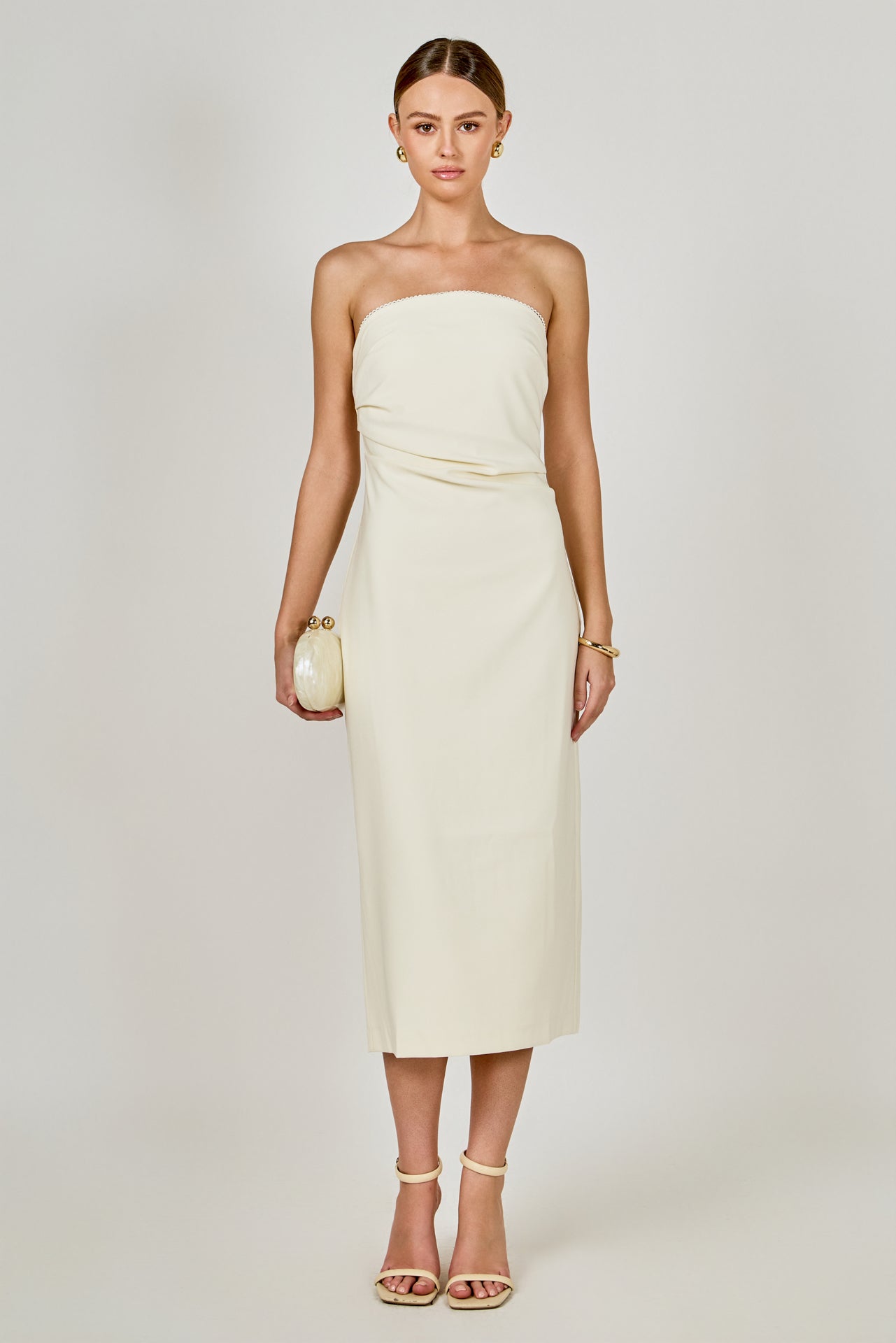 Linen Strapless Dress – Endless Rose