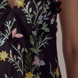 3D Floral Embroidered Maxi Dress