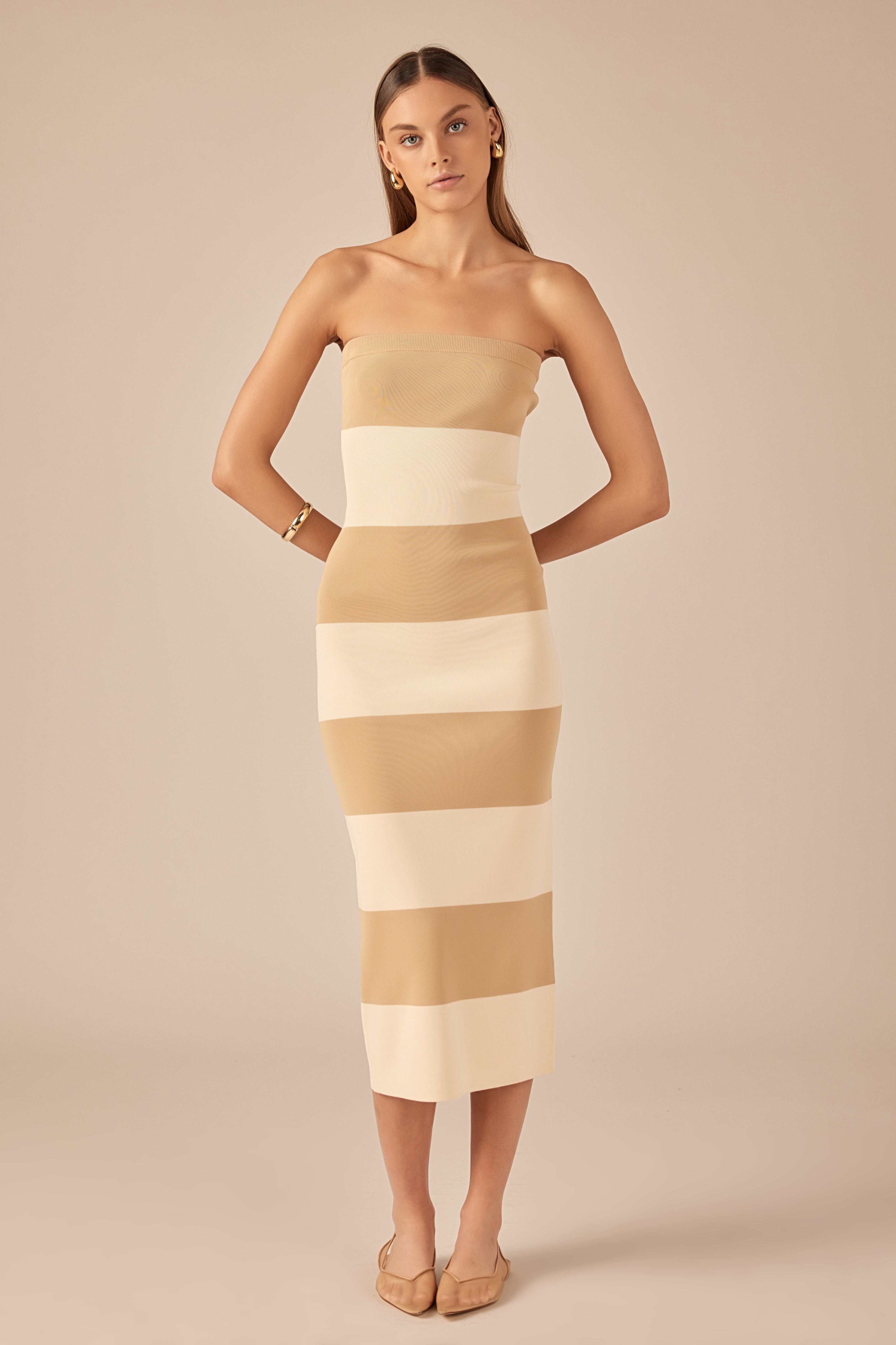 Stripe Tube Maxi Dress Endless Rose Stripe Tube Maxi Dress Endless Rose