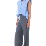 Stripe Power Shoulder Shirt