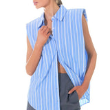 Stripe Power Shoulder Shirt