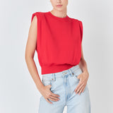 Powder Shoulder Sleeveless Top