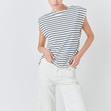 Striped Padded Sleeveless Top