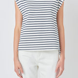 Striped Padded Sleeveless Top