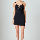 Rhinestone Bow Knit Dress